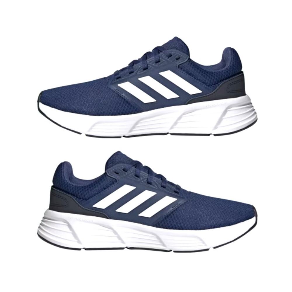 Adidas Men's Tech Indigo Cloud White Legend Ink Galaxy 6 Running Shoes Size 9
